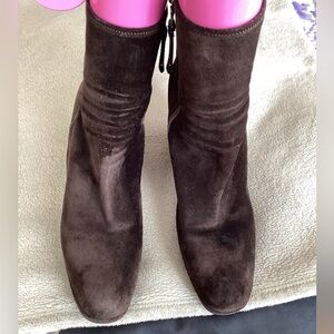 Prada Dark Brown Suede Ankle Boots